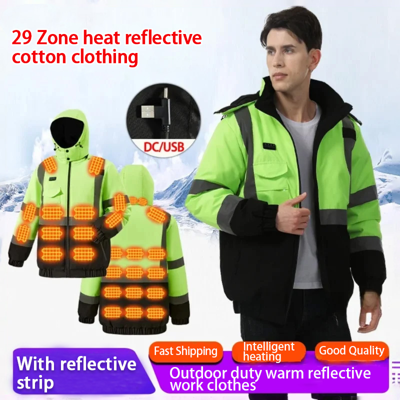 Winter Clothing Articles - 29 gebieden verwarmde katoenen jas winterkoudebestendig