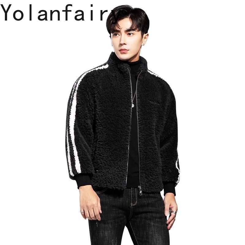 Quality Winter Clothing Jacket - Yolanfairy 100% Wol Heren Echte Bontjas
