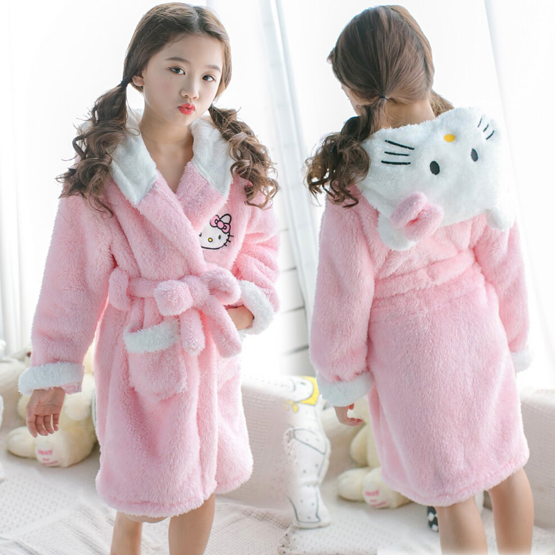 Winter Clothing For Baby Girl - Hello Kitty Miniso Coral fleece nachtjapon