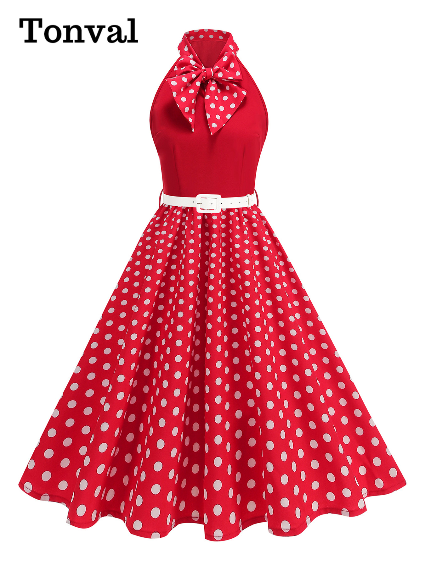 Winter Clothing Storage - Tonval Strikhals Halter Hals Polka Dot