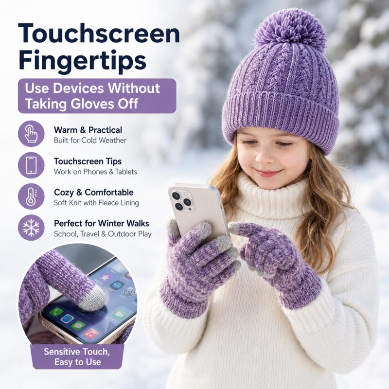Kinderen Winter Gebreide Muts  - Knit Glove Touch Screen recensie en prijs