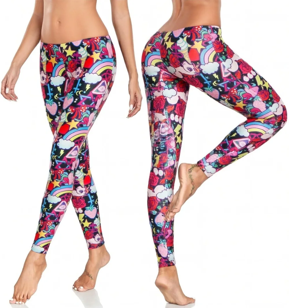 Dameslegging met kleurrijke re - Winter Yoga Clothing recensie en prijs