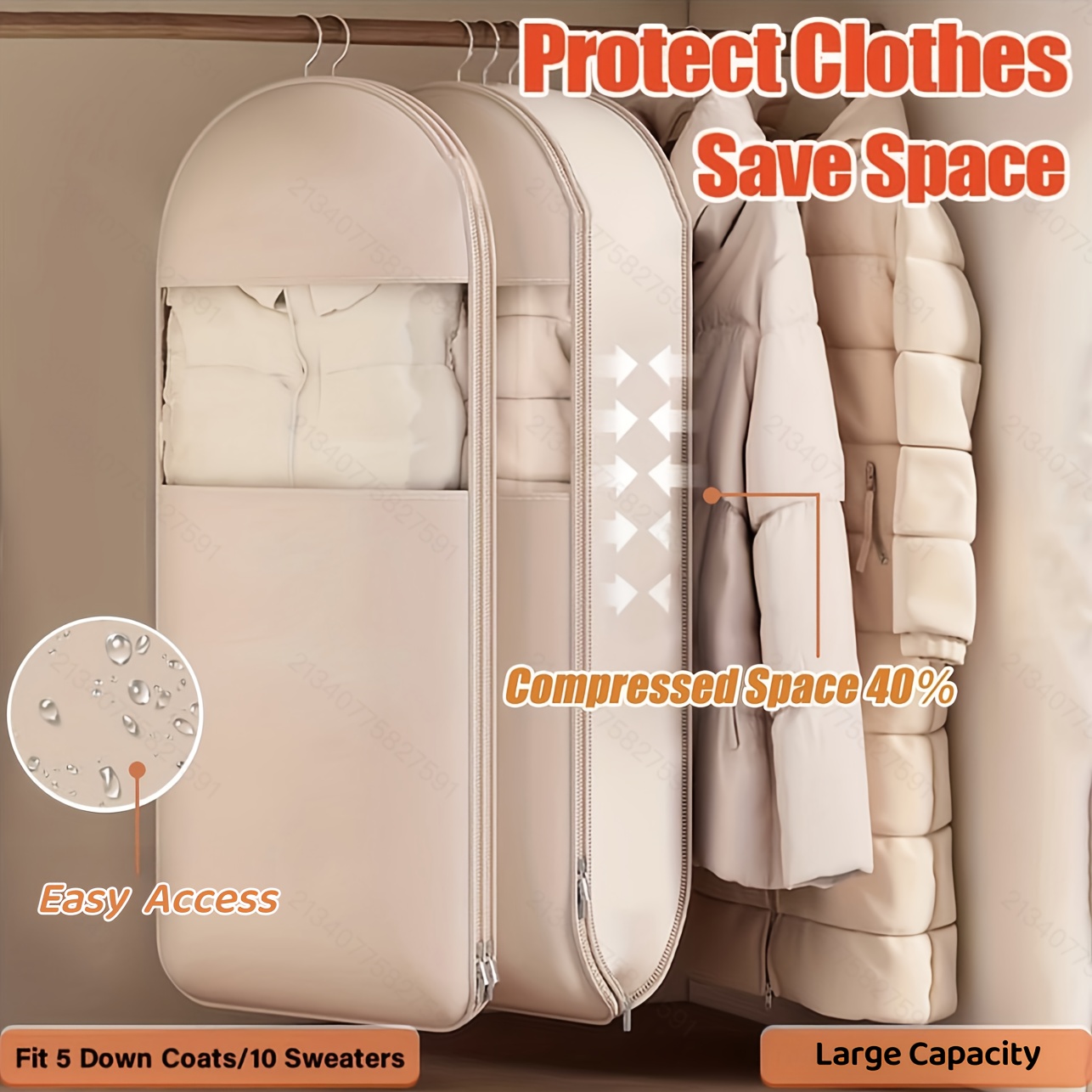 Beige compressie-ophangzak, 40 - Winter Clothing Storage recensie en prijs