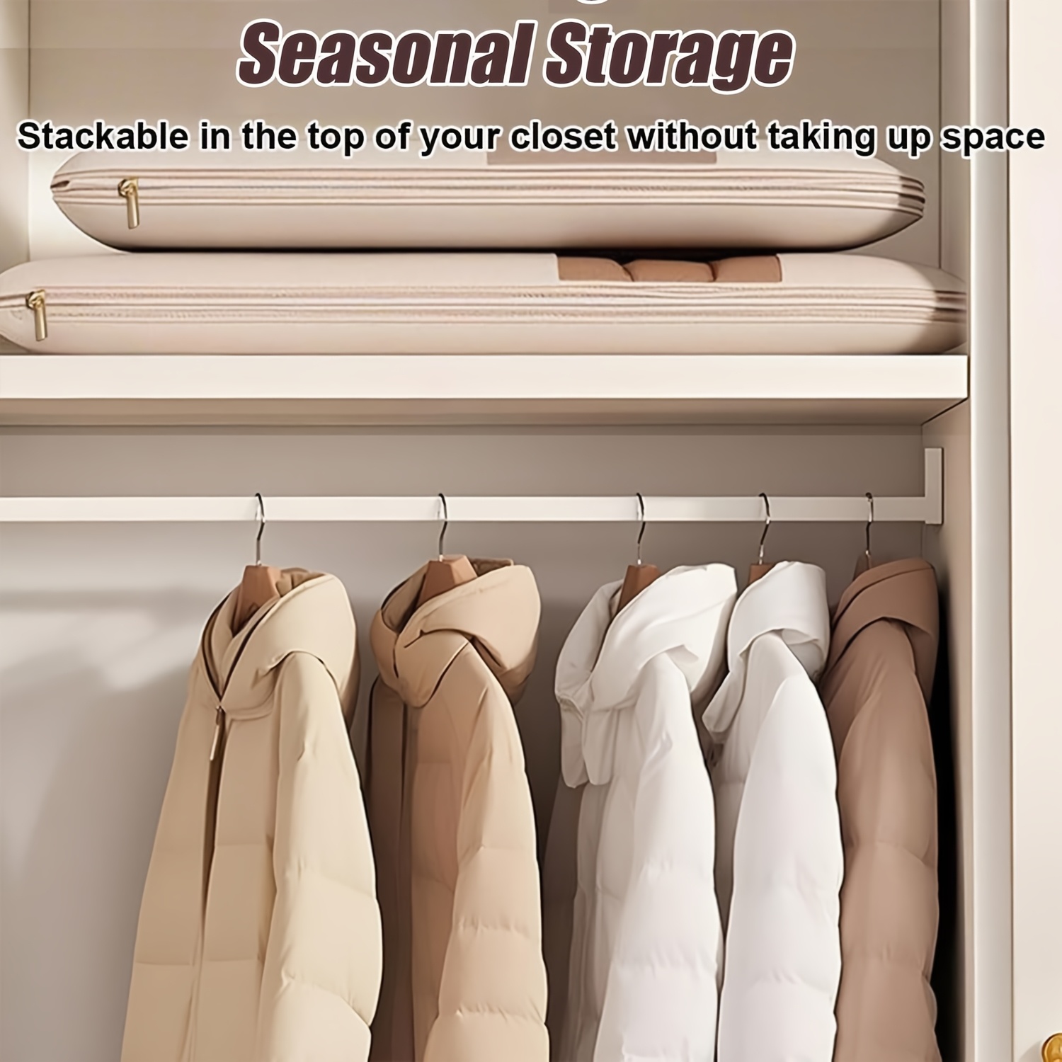 Beige compressie-ophangzak, 40 - Winter Clothing Storage recensie en prijs